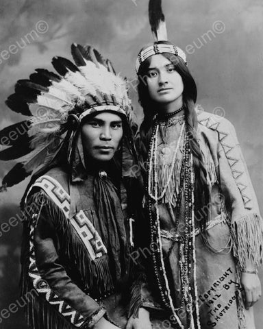 Indian Couple 1912 Vintage 8x10 Reprint Of Old Photo - Photoseeum