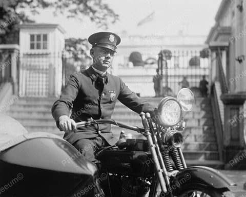 Police Riding Harley Davidson Motorcycle 1922 Vintage 8x10 Reprint Of Old Photo - Photoseeum
