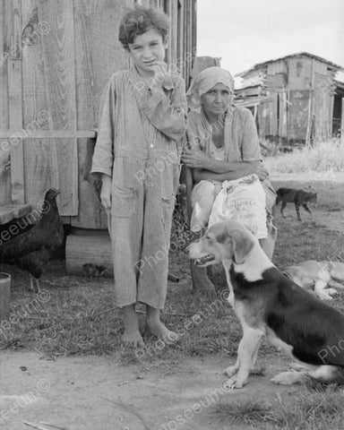 Family With Animals 1935 Vintage 8x10 Reprint Of Old Photo - Photoseeum