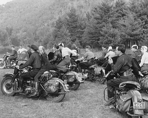 Motorcycle Bikers 1940s Group Vintage 8x10 Reprint Of Old Photo - Photoseeum