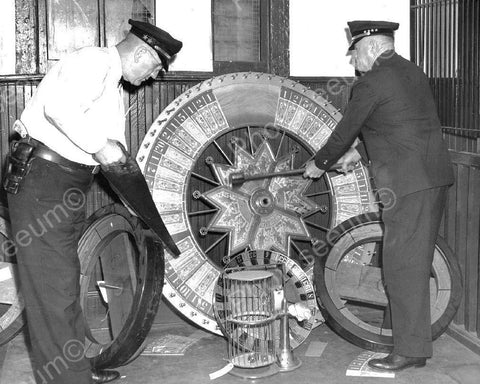 Gaming Wheel Of Chance Police Saw & Axe Goods Vintage 8x10 Reprint Of Old Photo - Photoseeum