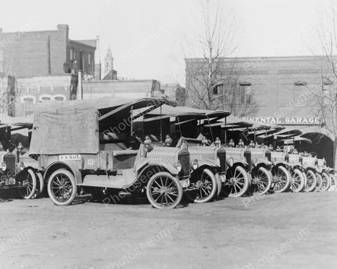 U.S Mail Delivery Truck Fleet 1900s 8x10 Reprint Of Old Photo - Photoseeum