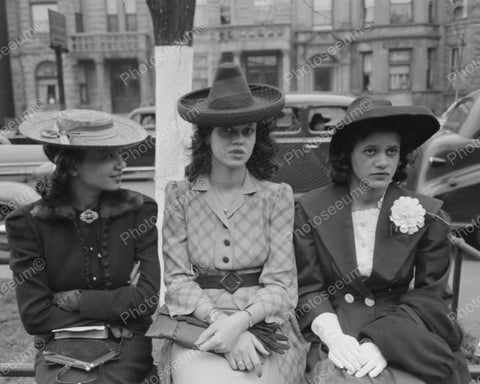 Sunday Best Hats 1941 Vintage 8x10 Reprint Of Old Photo - Photoseeum