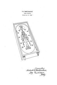 USA Patent Design for Bally Fleet Pinball 1930's Drawings - Photoseeum