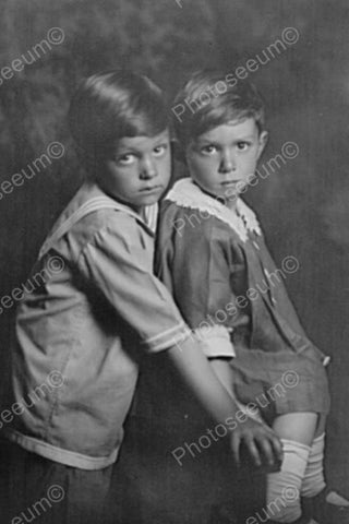 Endearing Brother & Sister Portrait 4x6 Reprint Of Old Photo - Photoseeum