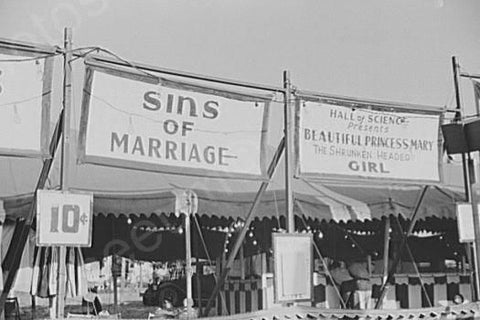 Florida Fair Sins of Marriage Side Show 4x6 Reprint Of Old Photo - Photoseeum