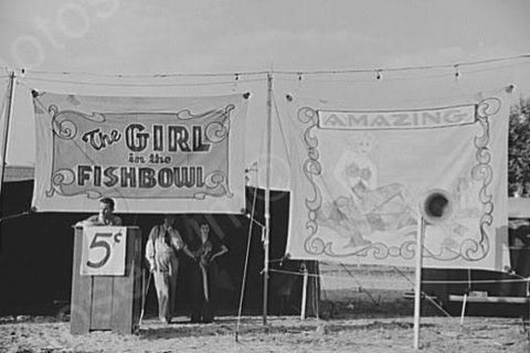 Florida Fair Girl Fishbowl Sideshow 4x6 Reprint Of Old Photo 1930s - Photoseeum
