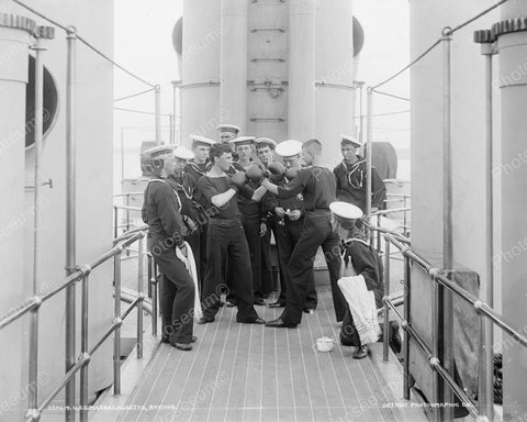 Boxing Aboard Ship 1896 Vintage 8x10 Reprint Of Old Photo - Photoseeum