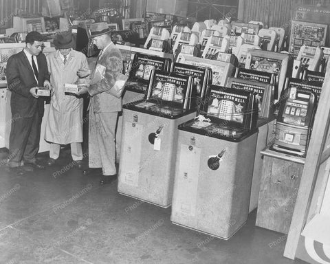 Police Warehouse Of Confiscated Slots Vintage 8x10 Reprint Of Old Photo - Photoseeum