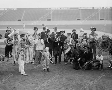 Police & Fireman Clown Band Plays! 1920s 8x10 Reprint Of Old Photo - Photoseeum