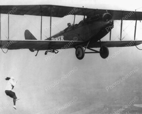 Lady Aerial Acrobat Dangles Off Airplane 8x10 Reprint Of Old Photo - Photoseeum