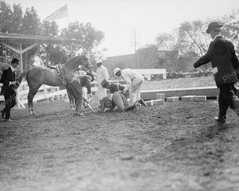 Jockey Falls Off Horse 1912 Vintage 8x10 Reprint Of Old Photo - Photoseeum