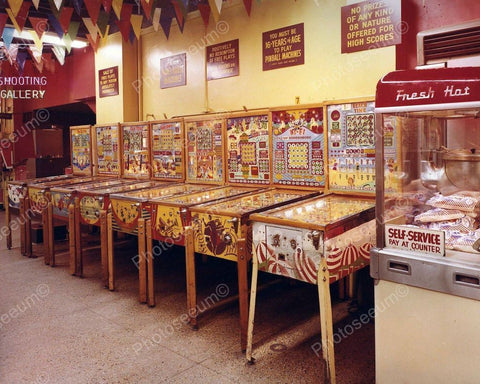 Bingo Pinball Machine Line up Arcade Vintage 1960's 8x10 Reprint Old Photo - Photoseeum