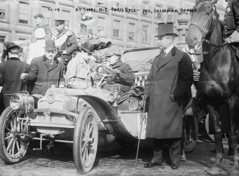 Banker Starts New York Auto Race 1908 Vintage 8x10 Reprint Of Old Photo - Photoseeum