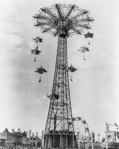 Coney Island Steeple Parachute Jump 1940 8x10 Reprint Of Old Photo - Photoseeum