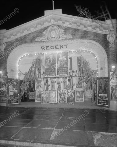 Regent Movie Theater With Posters 1921 Vintage 8x10 Reprint Of Old Photo - Photoseeum