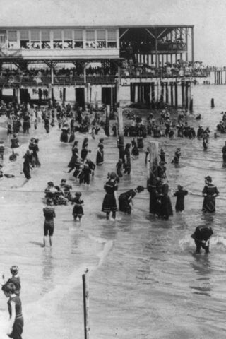 Asbury Park NJ Seaside Swimming 1920s 4x6 Reprint Of Old Photo - Photoseeum
