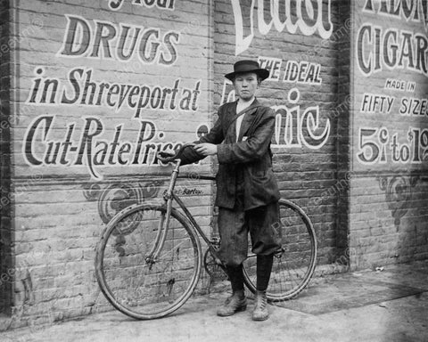 Drug Store Delivery Boy1913 Vintage 8x10 Reprint Of Old Photo - Photoseeum
