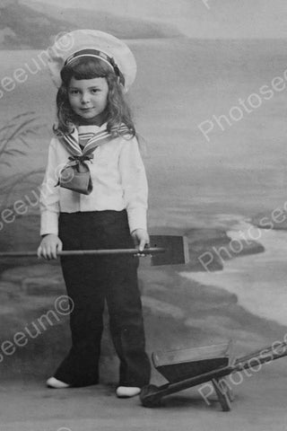 Sweet Young Sailor Girl Portrait 4x6 Reprint Of Old Photo - Photoseeum