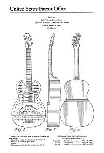 USA Patent for 1950's C Bivens Guitar Drawings - Photoseeum