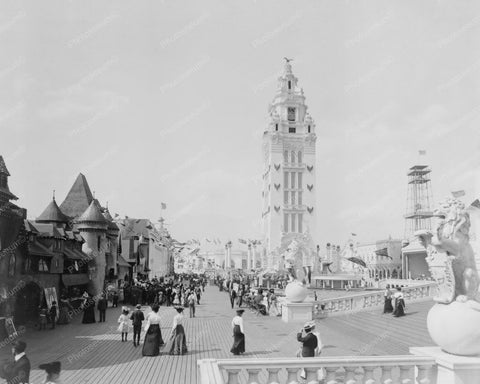 Dreamland Street Coney Island NY 1900s 8x10 Reprint Of Old Photo - Photoseeum
