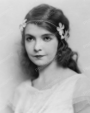 Lillian Gish Pretty In Flowers Portrait Vintage 1920s Reprint  8x10 Old Photo - Photoseeum