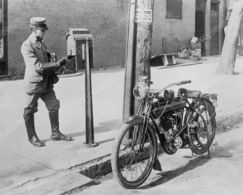 U.S. Post Mail Man & Antique Motorcycle 8x10 Reprint Of Old Photo - Photoseeum