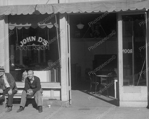 John Ds 1937 Pool Room Vintage 8x10 Reprint Of Old Photo - Photoseeum