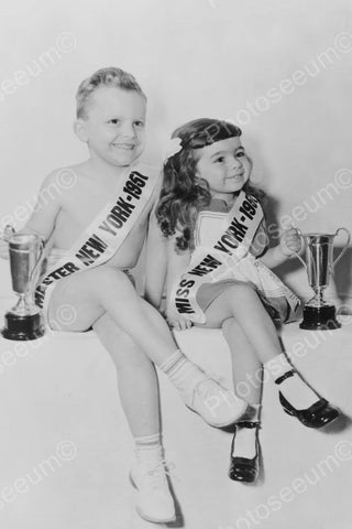 Little Boy & Girl Mr & Miss New York 1951 4x6 Reprint Of Old Photo - Photoseeum