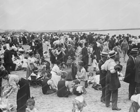 Coney Island Crowded  Beach Scene 1900s 8x10 Reprint Of Old Photo - Photoseeum