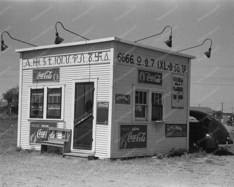Hamburger Stand Coke Signs Texas 1930s 8x10 Reprint Of Old Photo - Photoseeum