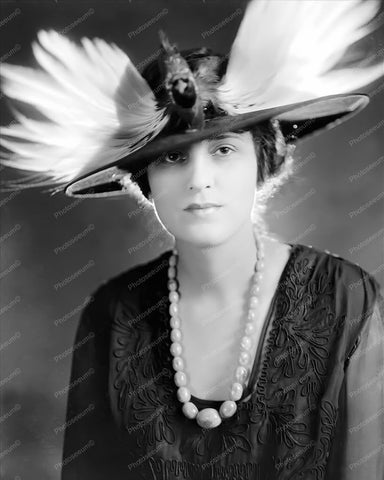 Victorian Lady In Feathered Bird Hat! 8x10 Reprint Of Old Photo - Photoseeum