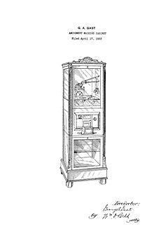 USA Patent Exhibit Crane Claw Arcade Games 30's Drawings - Photoseeum