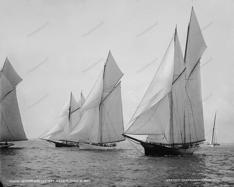 Sail Boat Race Vintage 1887 Vintage 8x10 Reprint Of Old Photo - Photoseeum