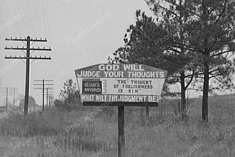 God Will Judge Your Thoughts Road Sign 4x6 Reprint Of Old Photo - Photoseeum