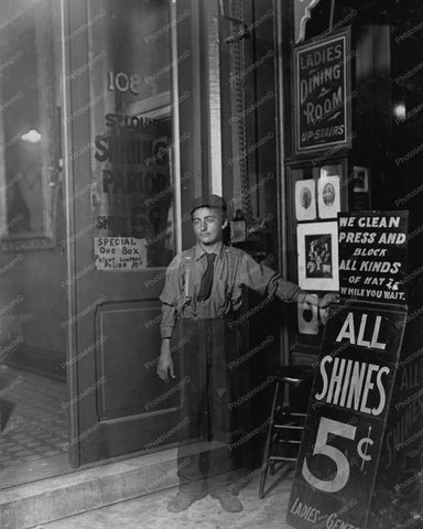 All Shoe Shines 5 cents Early 1900s 8x10 Reprint Of Old Photo - Photoseeum