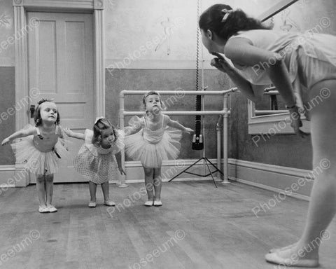 Precious Little Girl Ballet Class! 8x10 Reprint Of Old Photo - Photoseeum