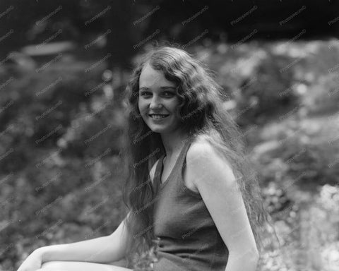 Beauty Queen Sitting On Rocks 1920 8x10 Reprint Of Old Photo 1 - Photoseeum