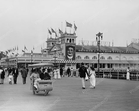 Steeplechase Pier NJ Vintage 8x10 Reprint Of Old Photo - Photoseeum