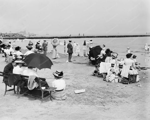 Folks Enjoy Coney Island Beach 1900s 8x10 Reprint Of Old  Photo - Photoseeum