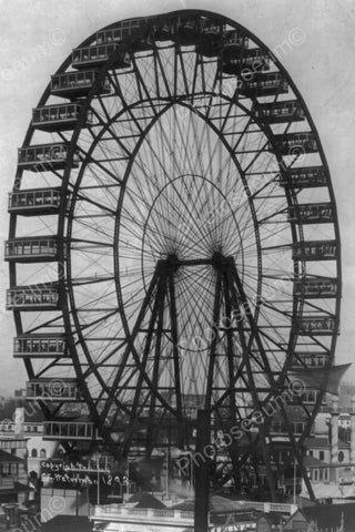 Ferris Wheel Chicago World's Fair 1890s Old 4x6 Reprint Of Photo - Photoseeum