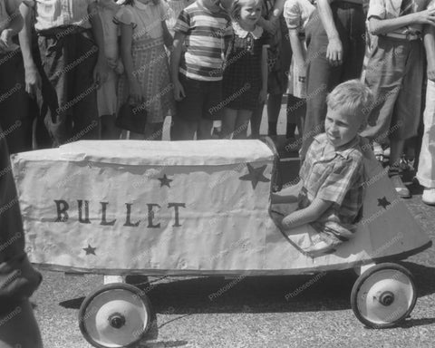 Kid Driving Bullet Car In Soap Box Deby 8x10 Reprint Of Old Photo - Photoseeum