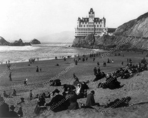 Breathtaking Cliff House Castle By Sea 8x10 Reprint Of Old Photo - Photoseeum