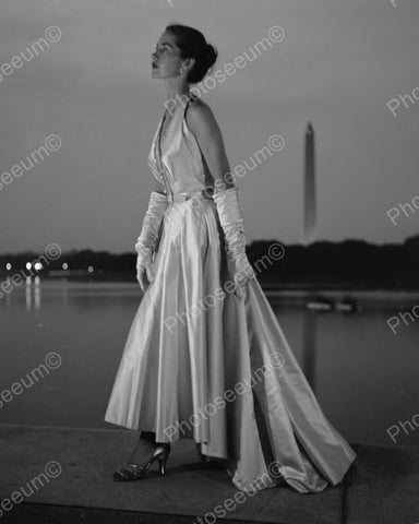 Fashion Model In Evening Gown By Water Vintage 1960s  Reprint 8x10 Old Photo - Photoseeum