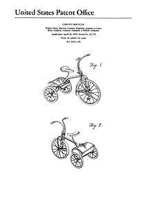 USA Patent Lines Bros Tricycle 1950's Drawings - Photoseeum