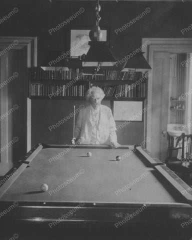 Mark Twain With Pool Table Vintage 8x10 Reprint Of Old Photo - Photoseeum