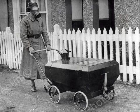Gas War Resistant Protective Baby Carriage Vintage 8x10 Reprint Of Old Photo - Photoseeum