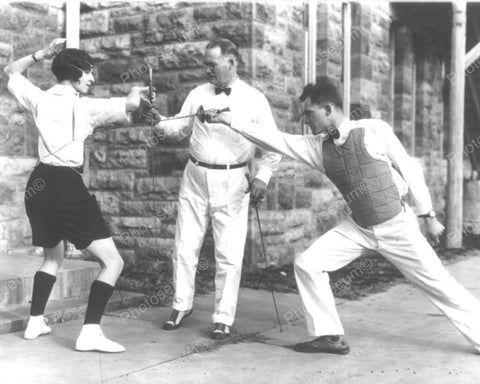 Instructor With Fencing Students Vintage 8x10 Reprint Of Old Photo - Photoseeum