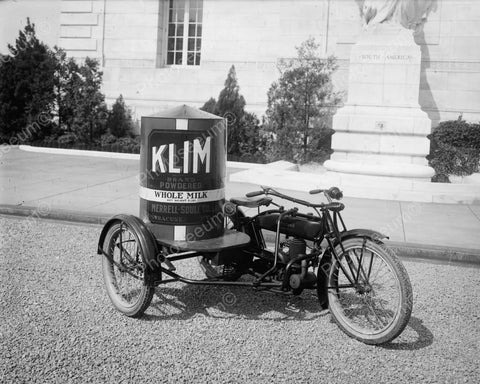 Antique Motorcycle & KLIM Milk Can 1920s 8x10 Reprint Of Old Photo - Photoseeum