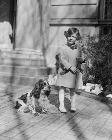 Royal Princess Little Girl With Dog Old 8x10 Reprint Of Old Photo - Photoseeum